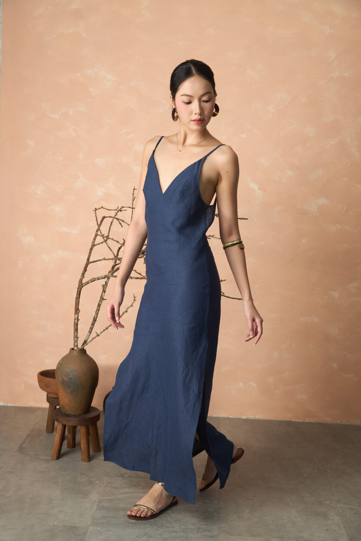 Váy Yuki | Linen | Xanh Navy