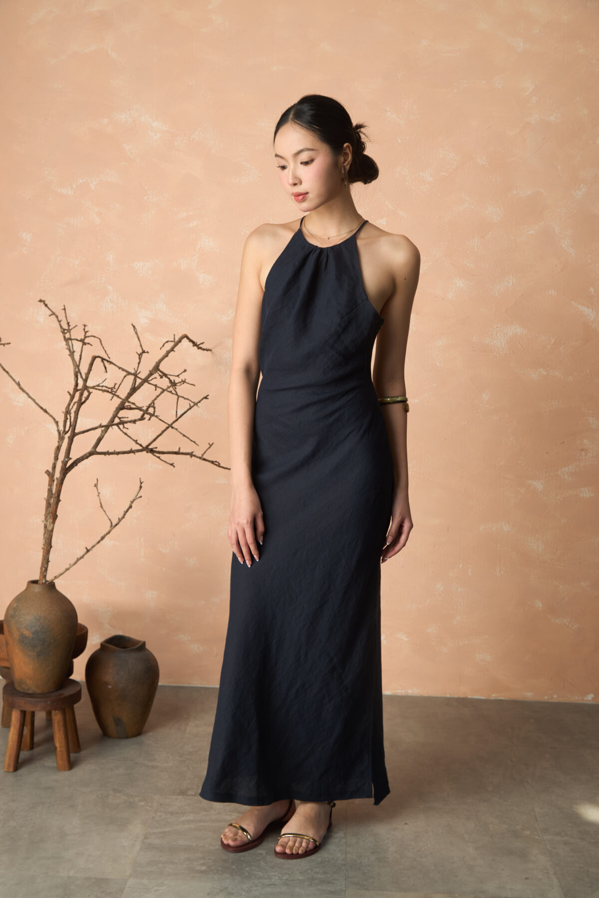 Váy Emi | Linen | Dark navy