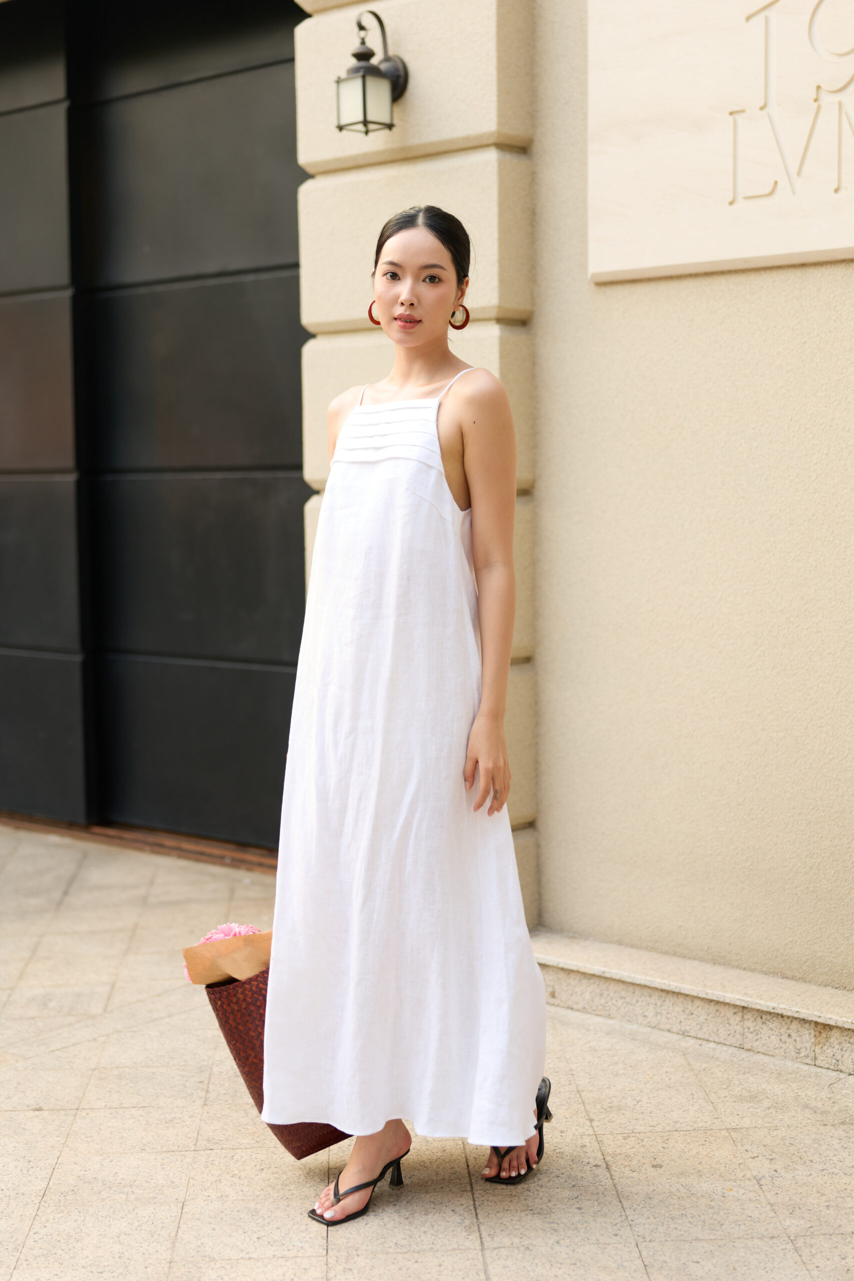 Sophie /ˈsəʊfi/ | Pleated maxi dress | Linen